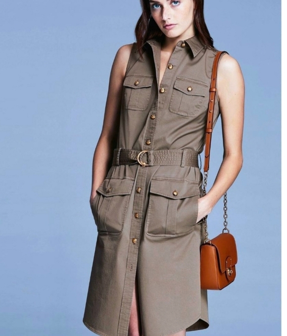 Ralph Lauren Dresses & Skirts - Lauren Ralph Lauren Button Up Front Pockets Tie Front S18 Chic Dress Cotton